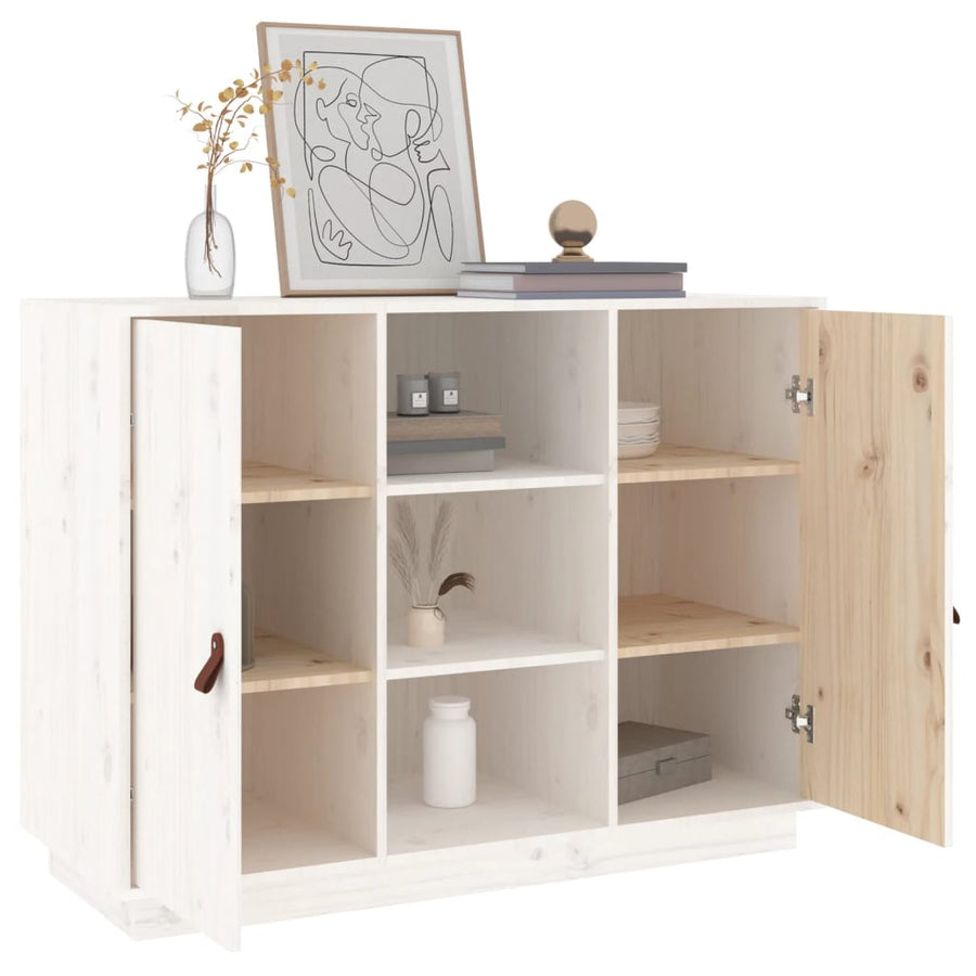 Dressoir 100X40X75 Cm Massief Grenenhout Wit