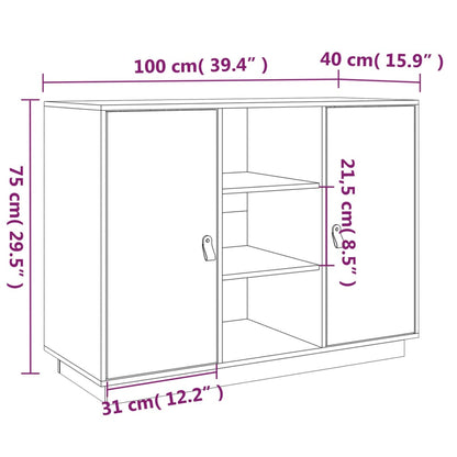 Dressoir 100X40X75 Cm Massief Grenenhout Wit