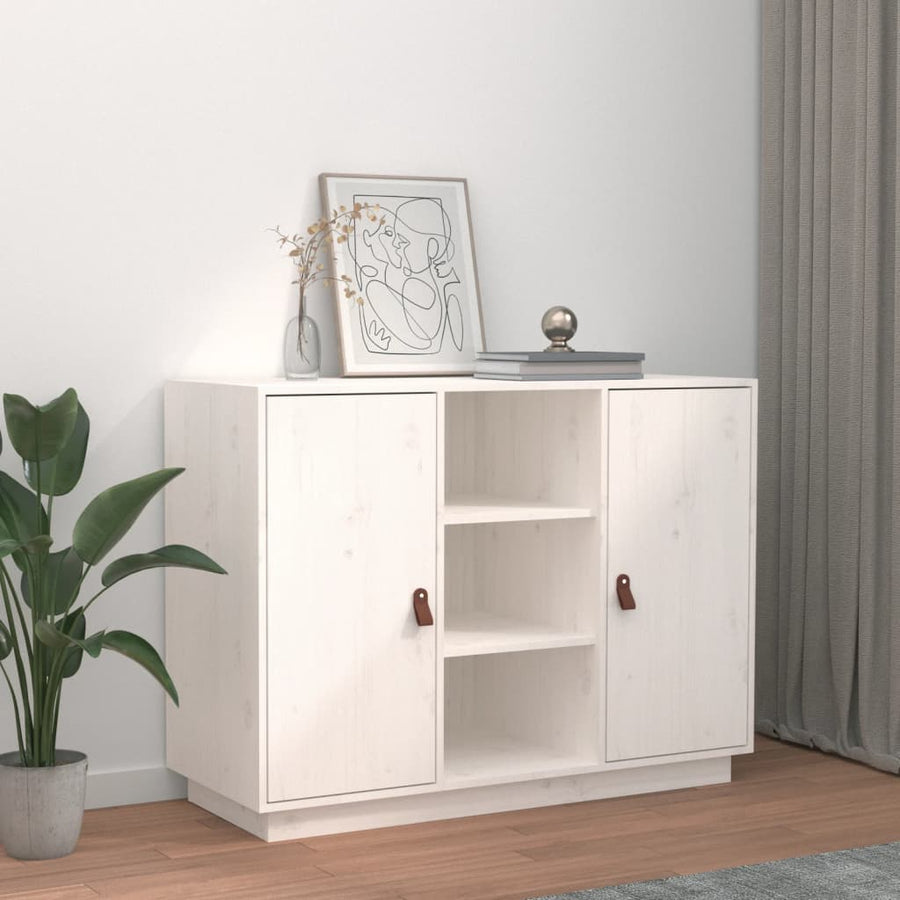 Dressoir 100X40X75 Cm Massief Grenenhout Wit