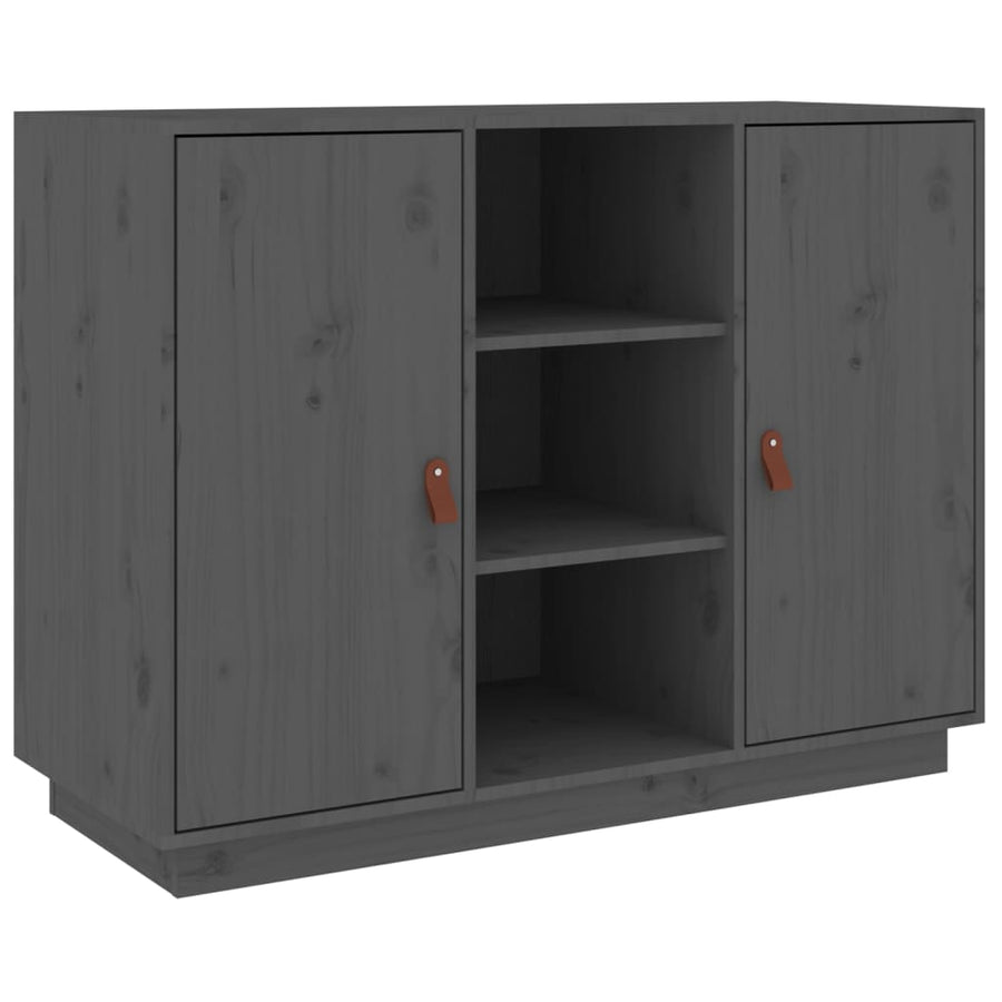 Dressoir 100X40X75 Cm Massief Grenenhout Grijs