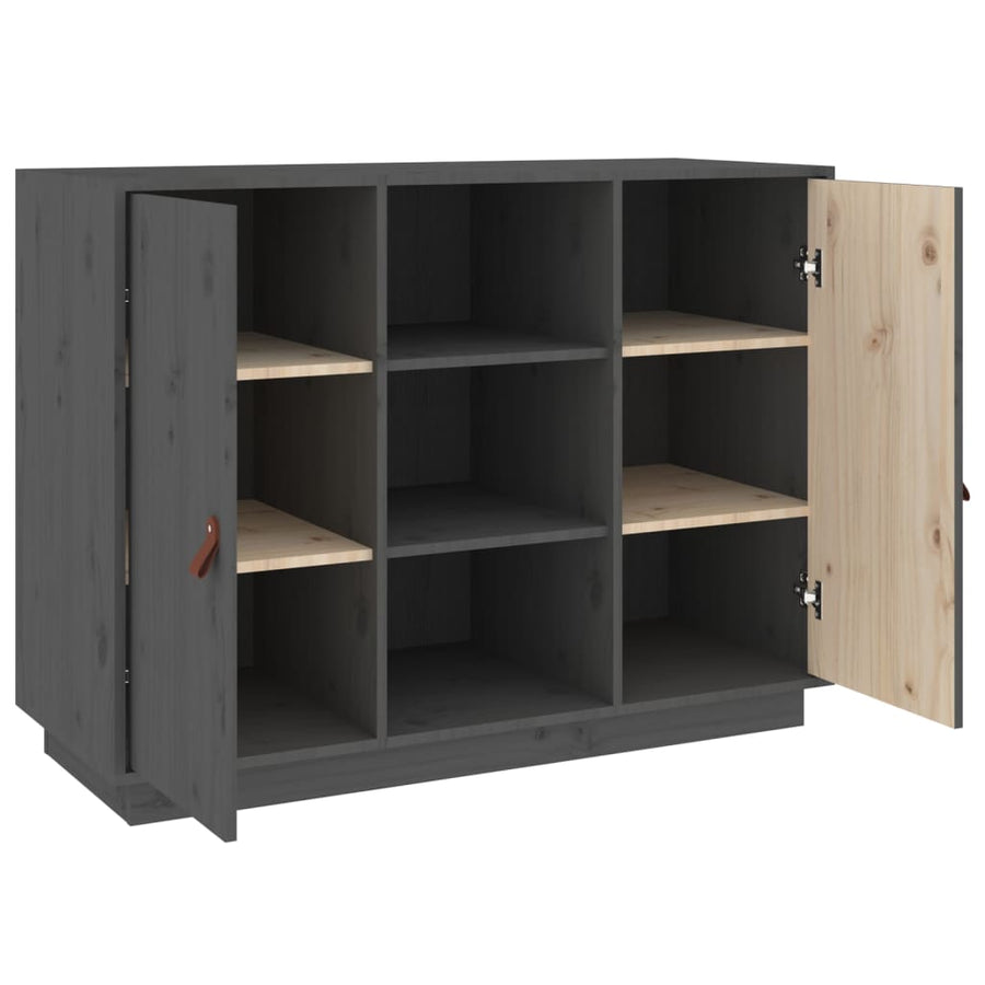 Dressoir 100X40X75 Cm Massief Grenenhout Grijs