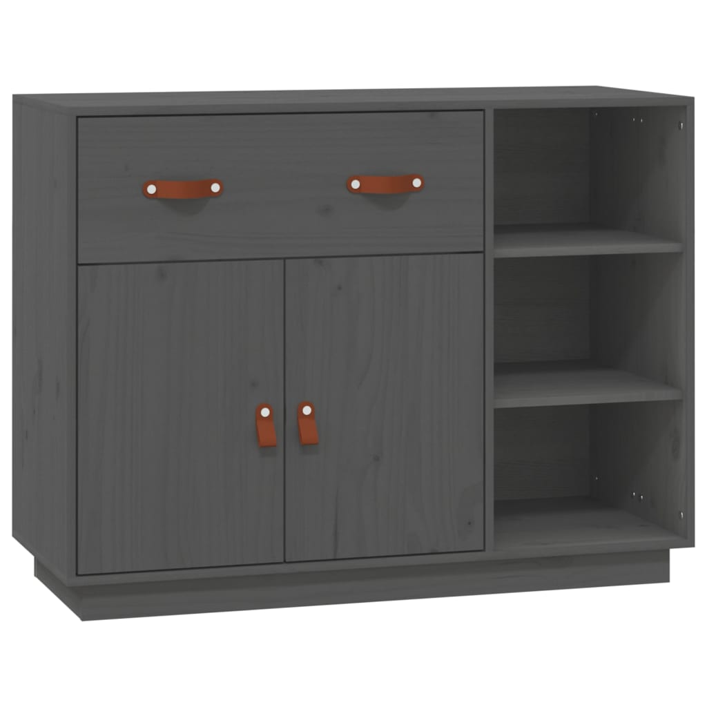 Dressoir 98,5X40X75 Cm Massief Grenenhout Grijs