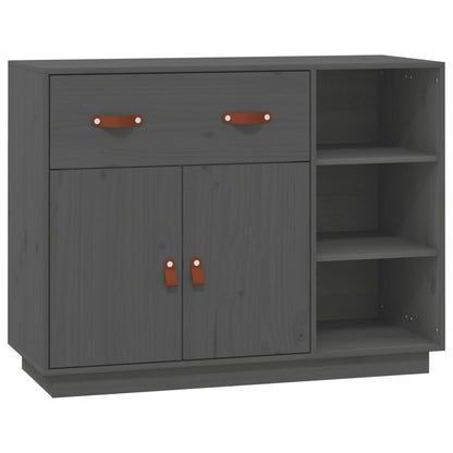 Dressoir 98,5X40X75 Cm Massief Grenenhout Grijs