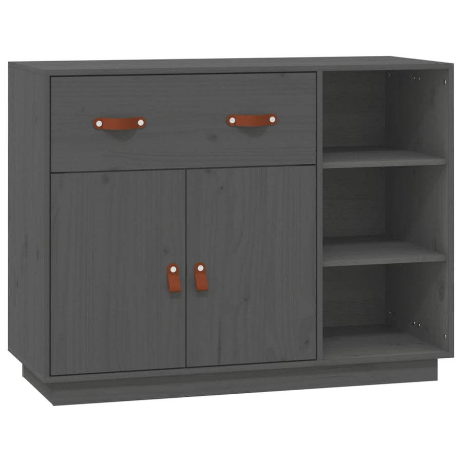 Dressoir 98,5X40X75 Cm Massief Grenenhout Grijs