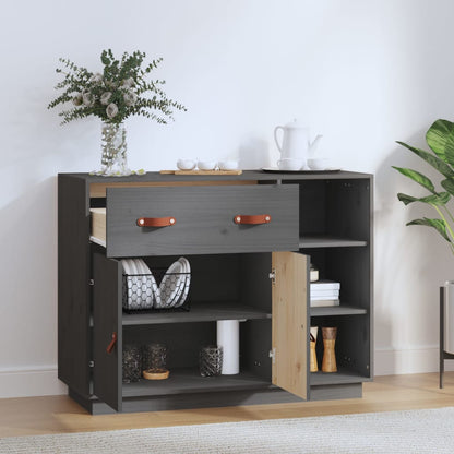 Dressoir 98,5X40X75 Cm Massief Grenenhout Grijs