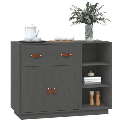 Dressoir 98,5X40X75 Cm Massief Grenenhout Grijs