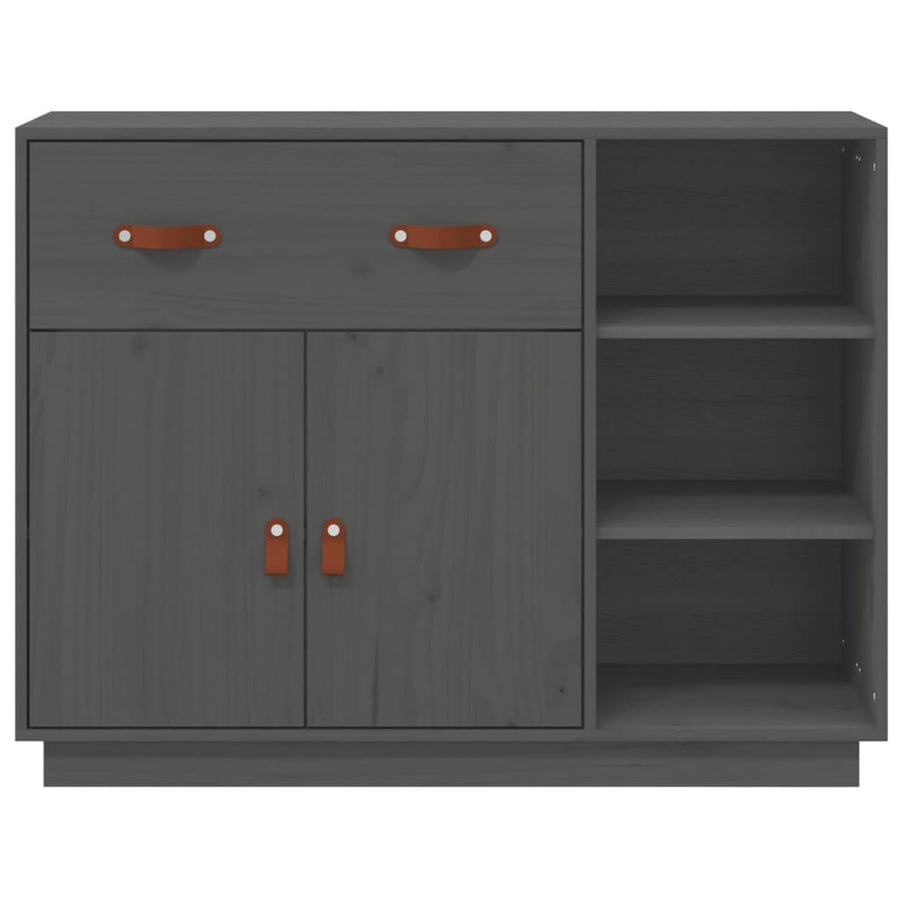 Dressoir 98,5X40X75 Cm Massief Grenenhout Grijs