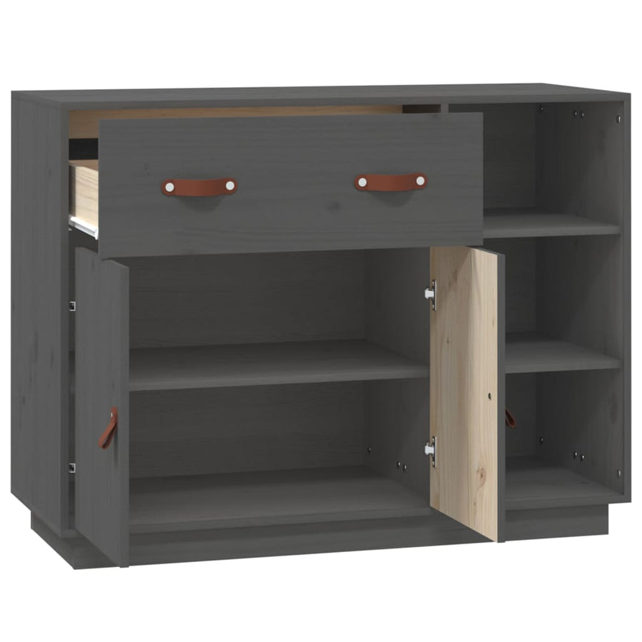 Dressoir 98,5X40X75 Cm Massief Grenenhout Grijs