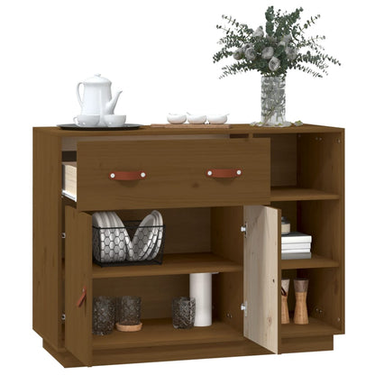 Dressoir 98,5X40X75 Cm Massief Grenenhout Honingbruin