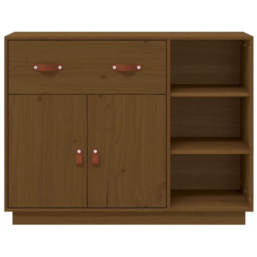 Dressoir 98,5X40X75 Cm Massief Grenenhout Honingbruin