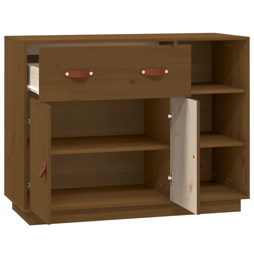 Dressoir 98,5X40X75 Cm Massief Grenenhout Honingbruin