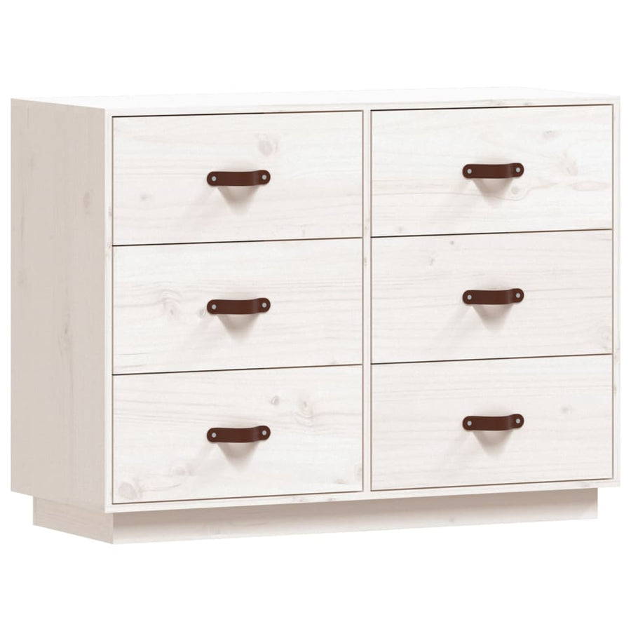Dressoir 100X40X75 Cm Massief Grenenhout Wit