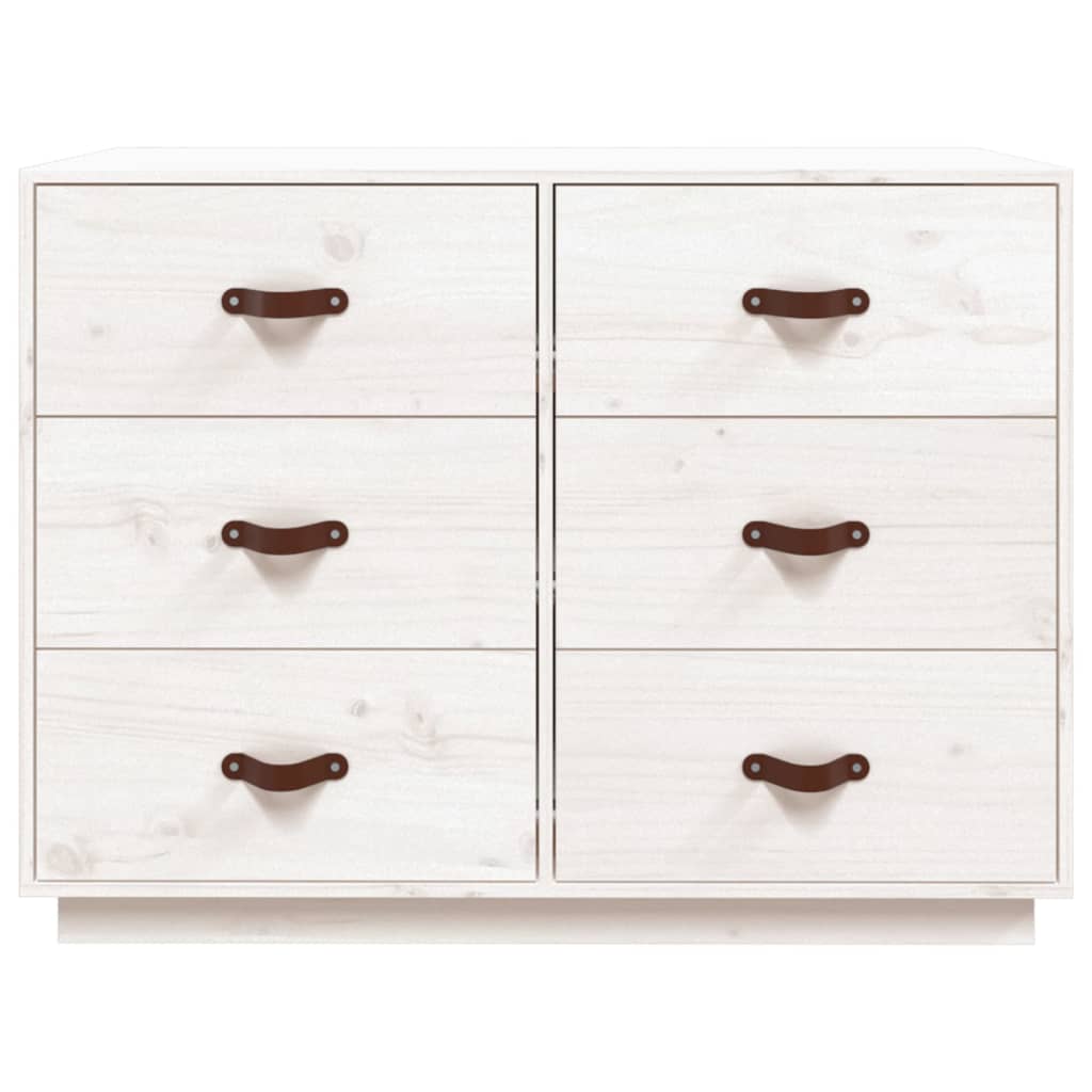 Dressoir 100X40X75 Cm Massief Grenenhout Wit