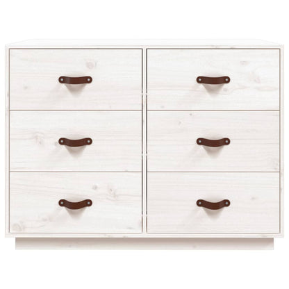 Dressoir 100X40X75 Cm Massief Grenenhout Wit