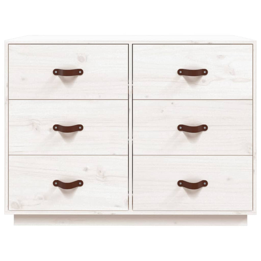 Dressoir 100X40X75 Cm Massief Grenenhout Wit