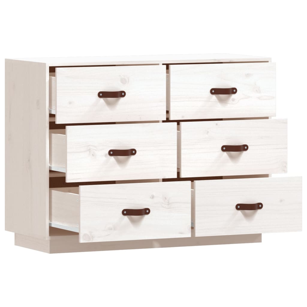 Dressoir 100X40X75 Cm Massief Grenenhout Wit