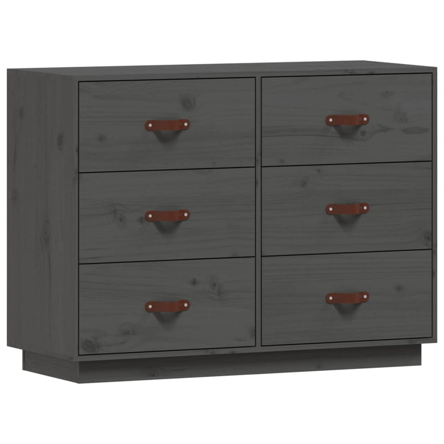 Dressoir 100X40X75 Cm Massief Grenenhout Grijs