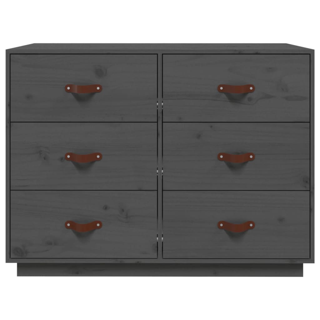 Dressoir 100X40X75 Cm Massief Grenenhout Grijs