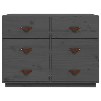 Dressoir 100X40X75 Cm Massief Grenenhout Grijs