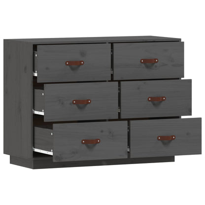 Dressoir 100X40X75 Cm Massief Grenenhout Grijs