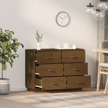 Dressoir 100X40X75 Cm Massief Grenenhout Honingbruin