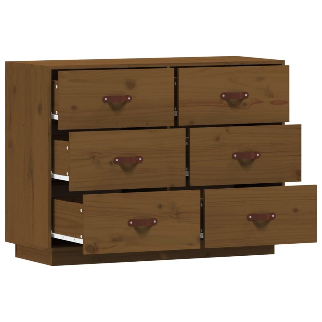 Dressoir 100X40X75 Cm Massief Grenenhout Honingbruin