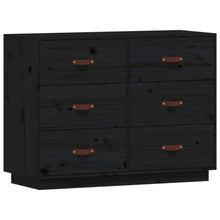 Dressoir 100X40X75 Cm Massief Grenenhout Zwart