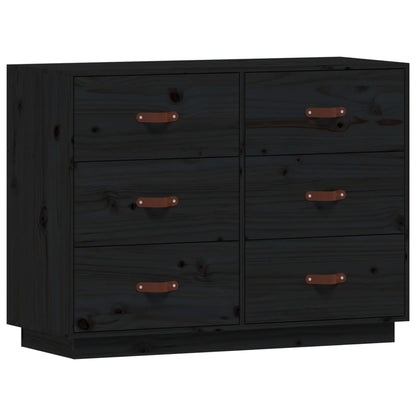 Dressoir 100X40X75 Cm Massief Grenenhout Zwart