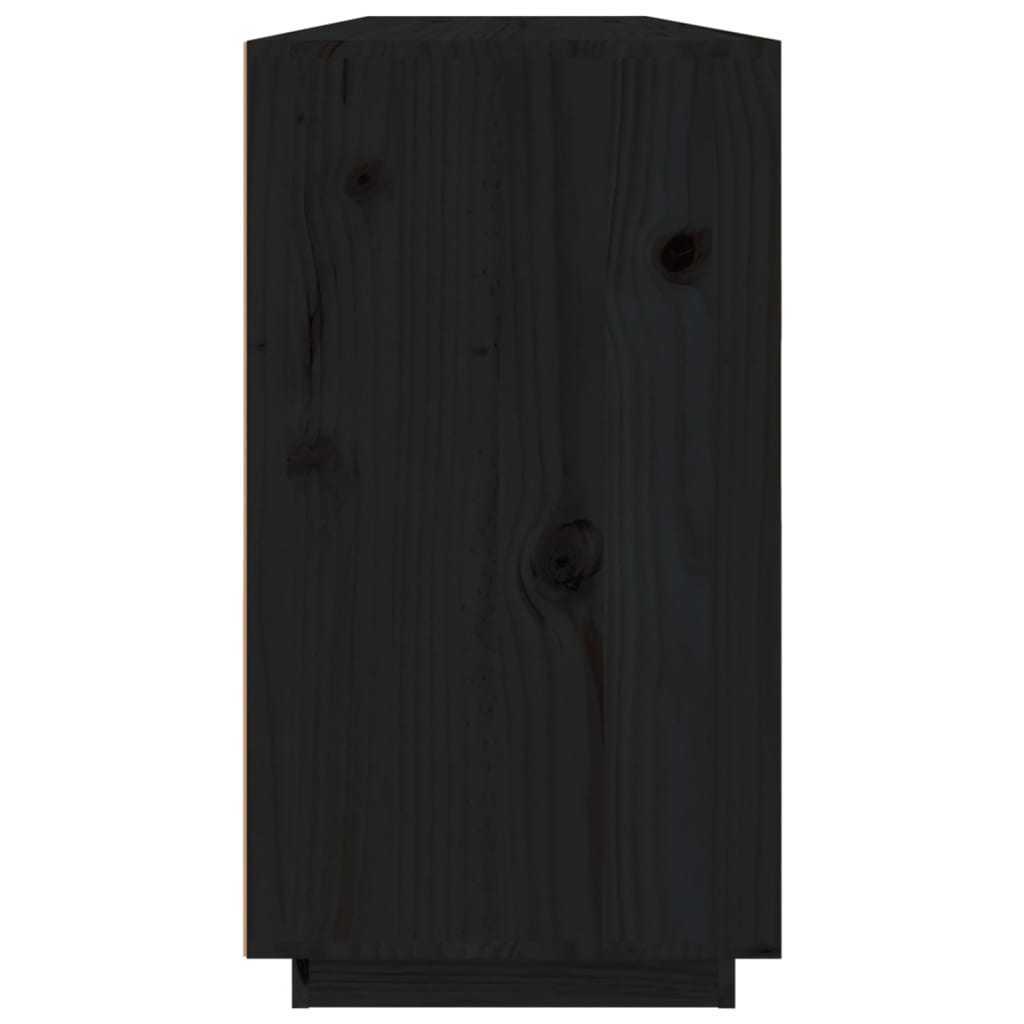 Dressoir 100X40X75 Cm Massief Grenenhout Zwart