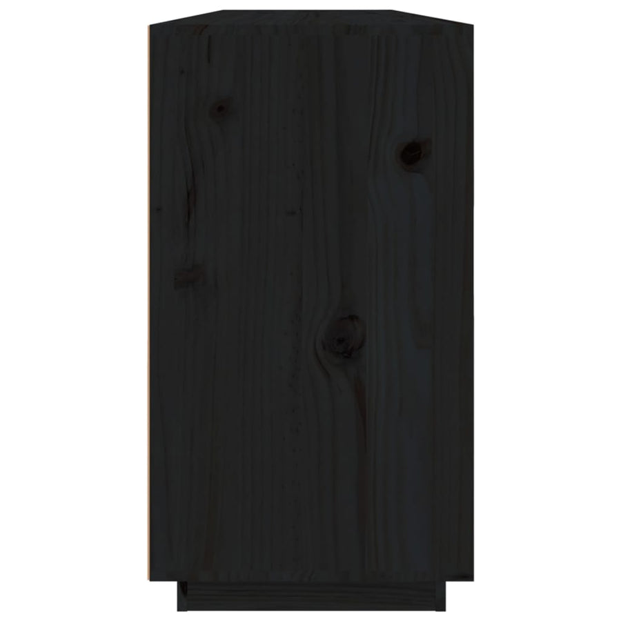 Dressoir 100X40X75 Cm Massief Grenenhout Zwart