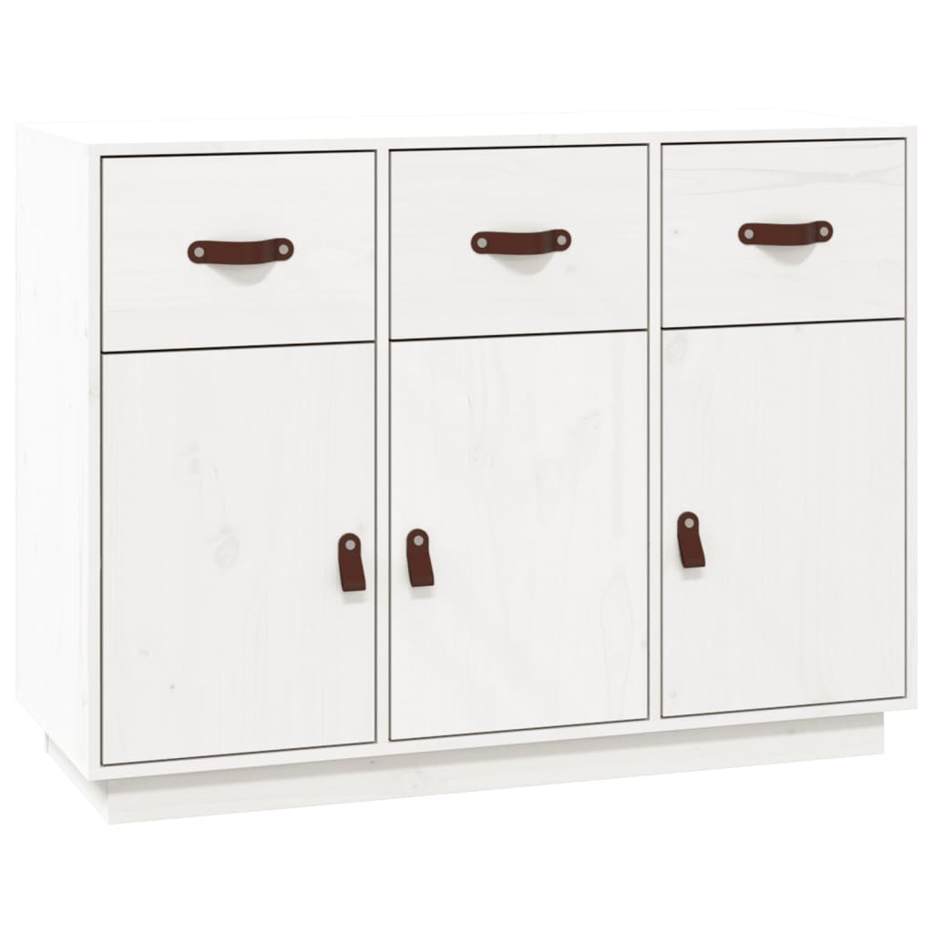 Dressoir 100X40X75 Cm Massief Grenenhout Wit