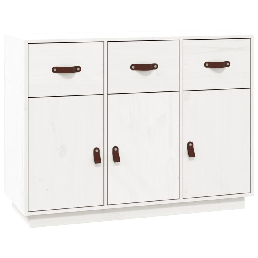 Dressoir 100X40X75 Cm Massief Grenenhout Wit