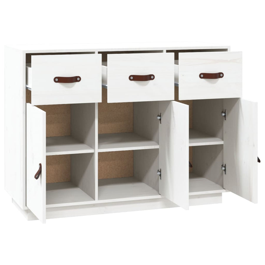 Dressoir 100X40X75 Cm Massief Grenenhout Wit