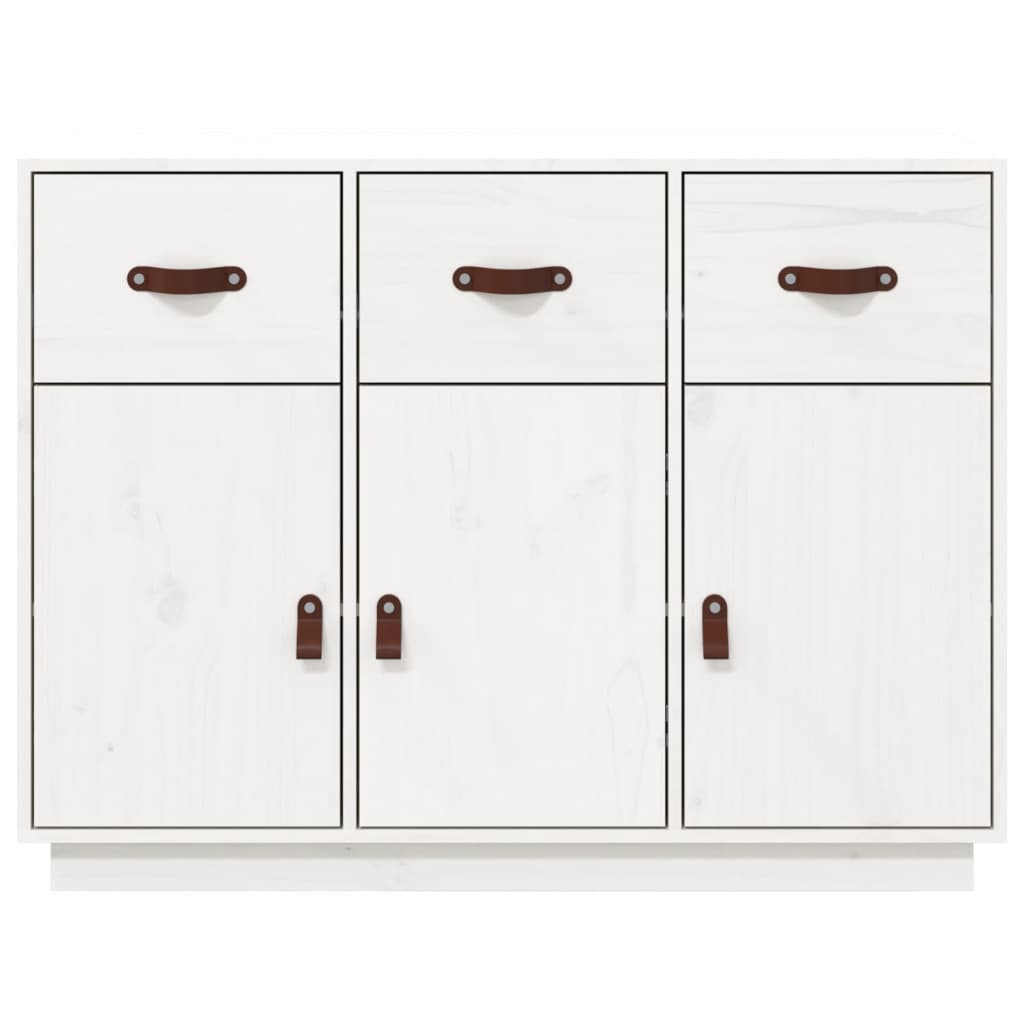 Dressoir 100X40X75 Cm Massief Grenenhout Wit
