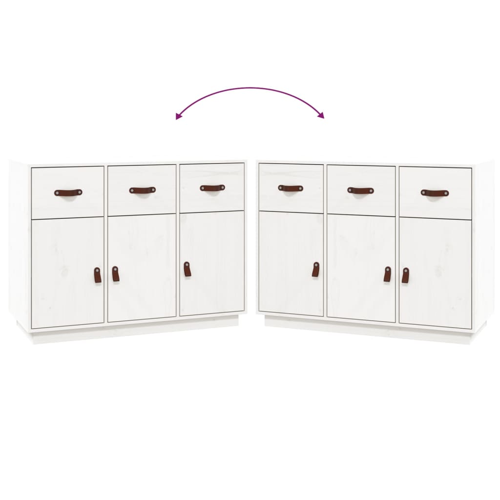 Dressoir 100X40X75 Cm Massief Grenenhout Wit