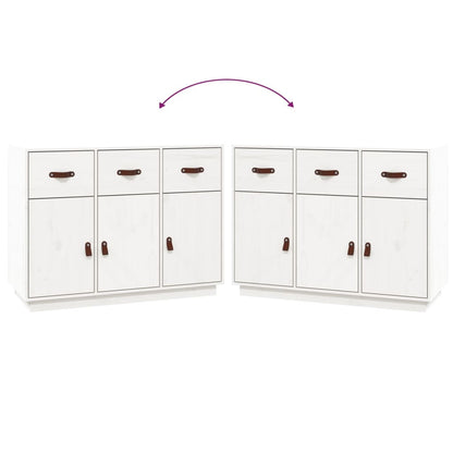 Dressoir 100X40X75 Cm Massief Grenenhout Wit