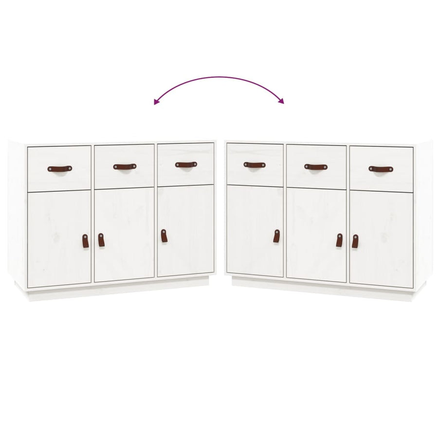 Dressoir 100X40X75 Cm Massief Grenenhout Wit