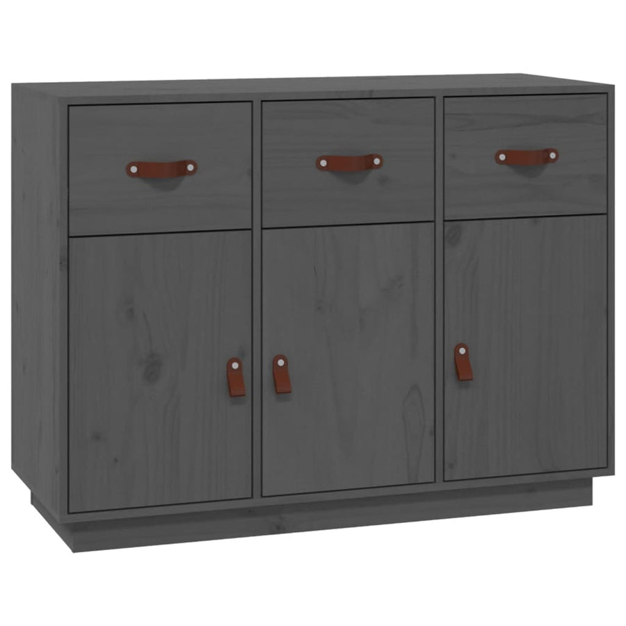 Dressoir 100X40X75 Cm Massief Grenenhout Grijs