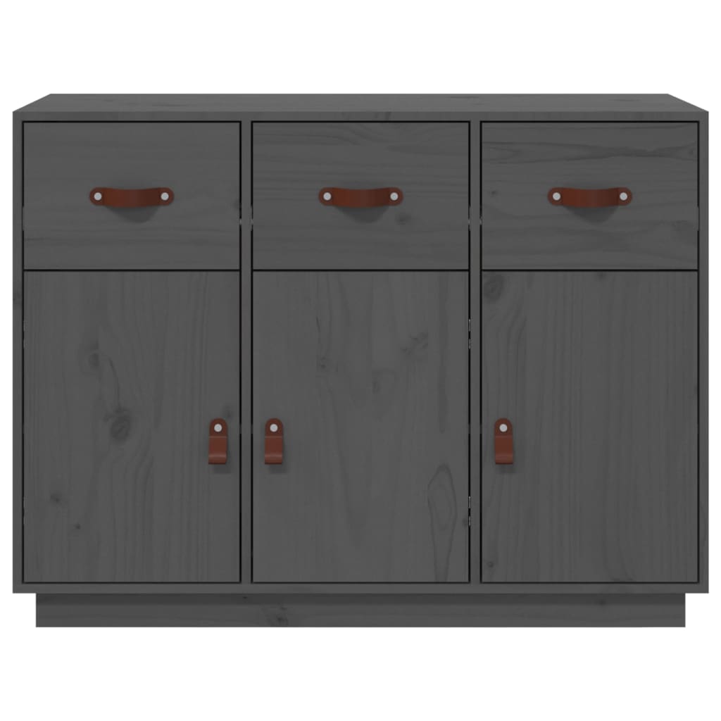 Dressoir 100X40X75 Cm Massief Grenenhout Grijs