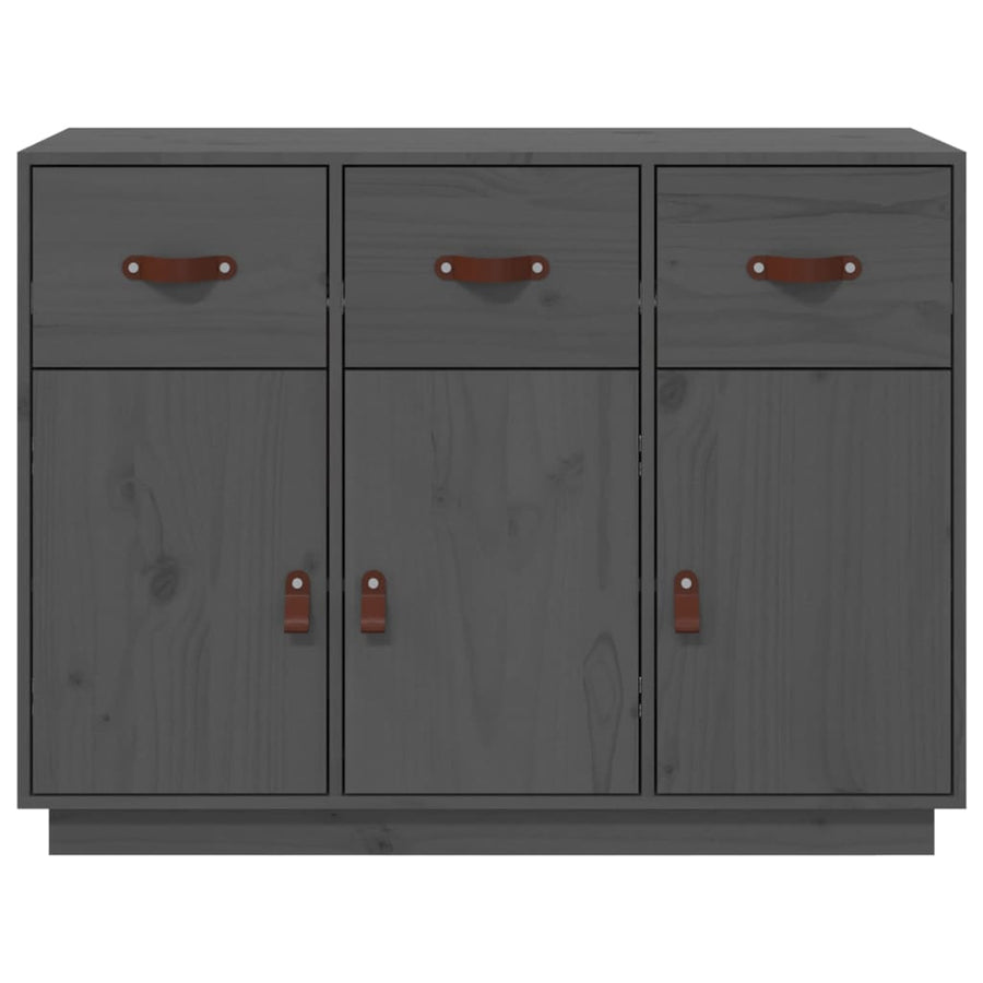Dressoir 100X40X75 Cm Massief Grenenhout Grijs