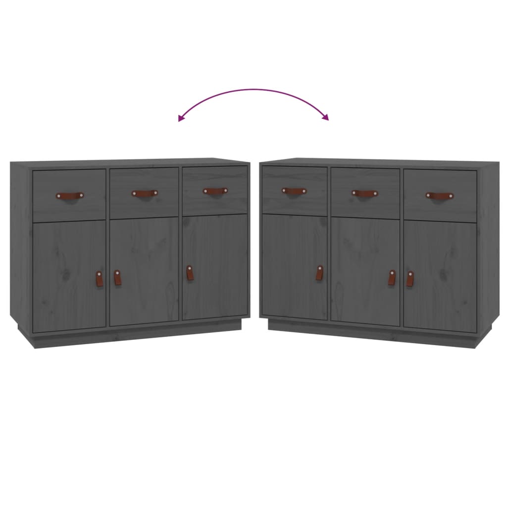 Dressoir 100X40X75 Cm Massief Grenenhout Grijs