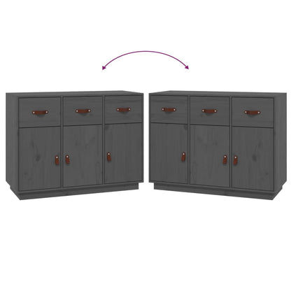 Dressoir 100X40X75 Cm Massief Grenenhout Grijs