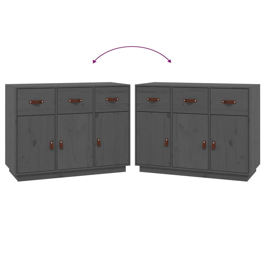 Dressoir 100X40X75 Cm Massief Grenenhout Grijs