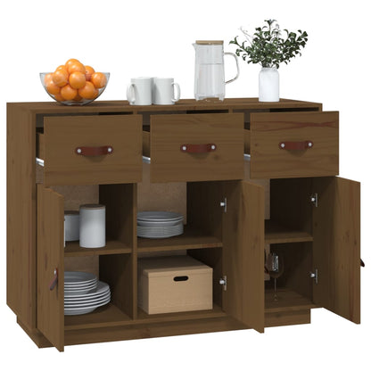 Dressoir 100X40X75 Cm Massief Grenenhout Honingbruin