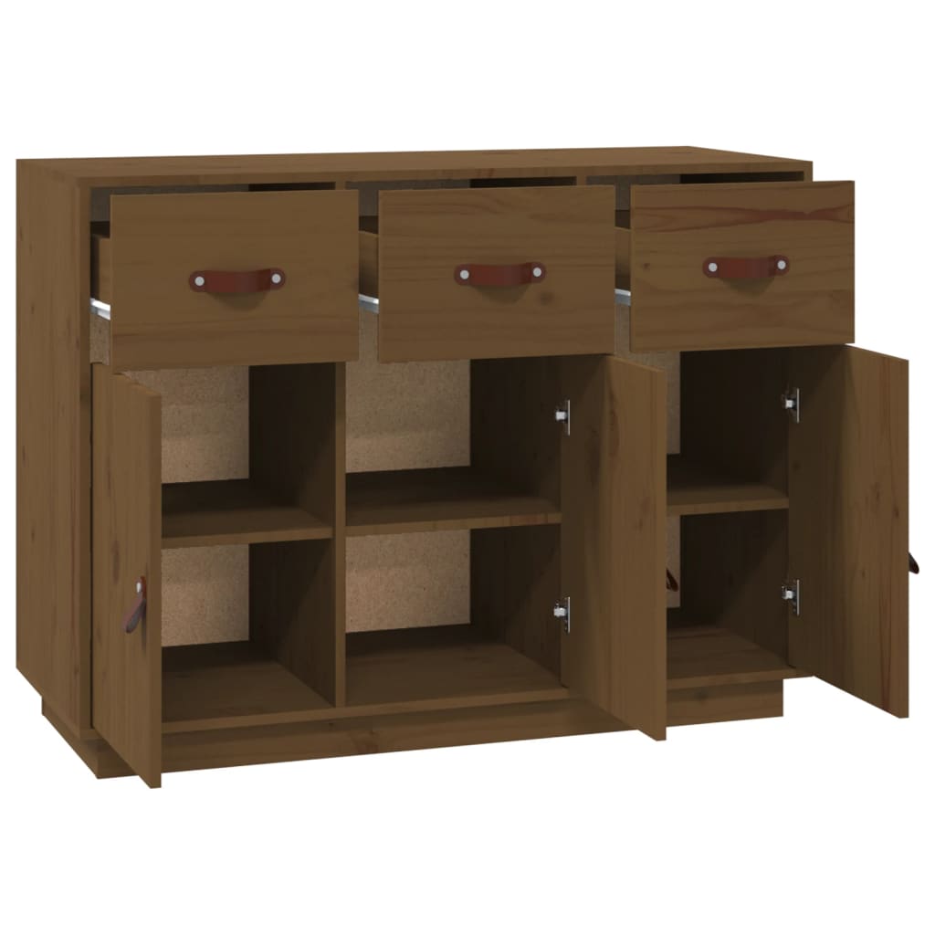 Dressoir 100X40X75 Cm Massief Grenenhout Honingbruin