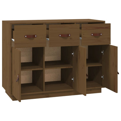 Dressoir 100X40X75 Cm Massief Grenenhout Honingbruin