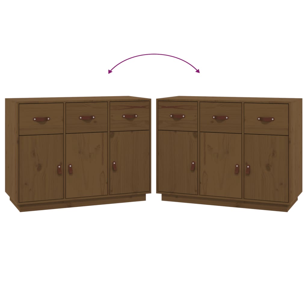 Dressoir 100X40X75 Cm Massief Grenenhout Honingbruin