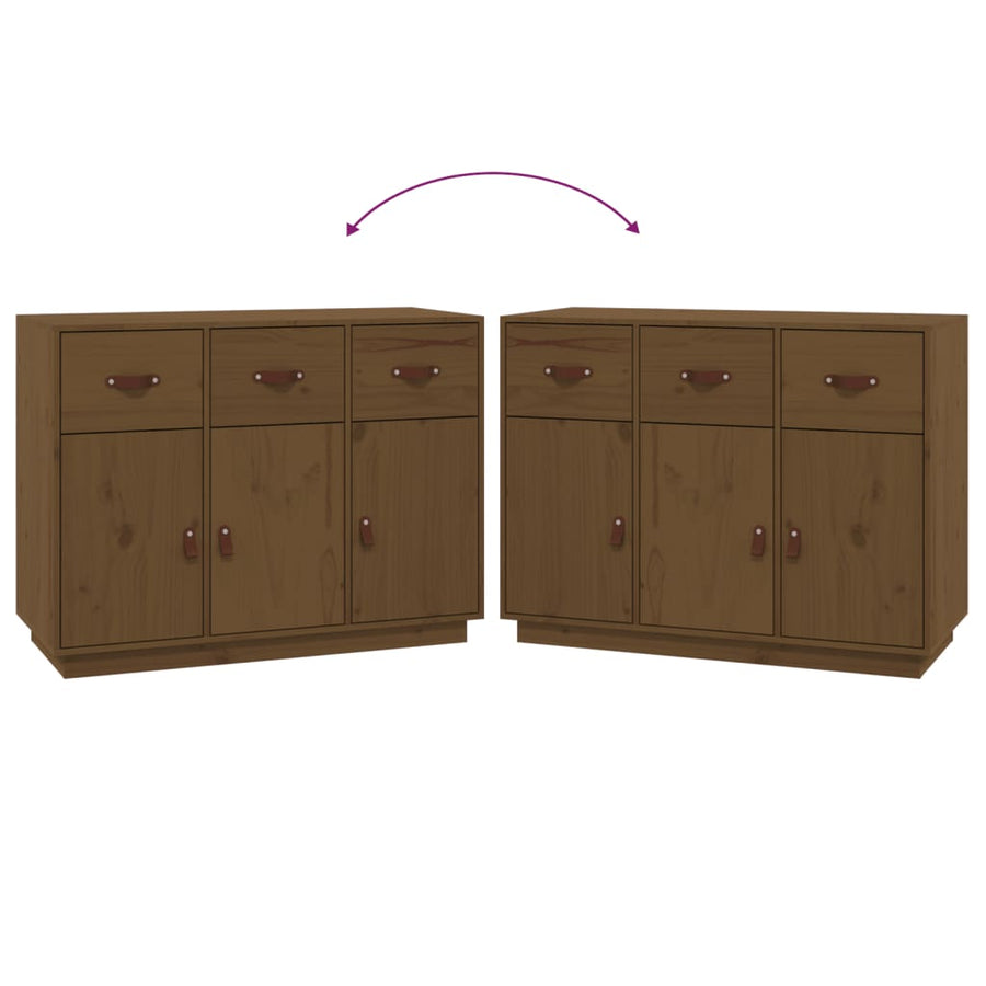 Dressoir 100X40X75 Cm Massief Grenenhout Honingbruin