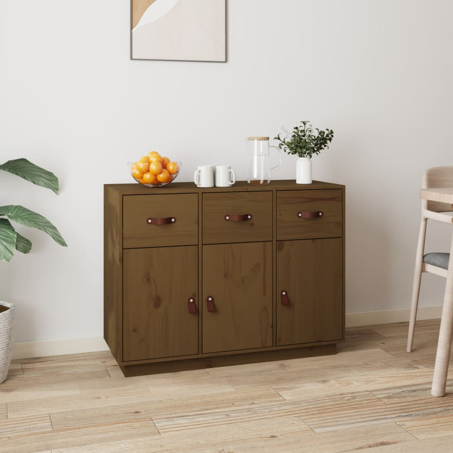 Dressoir 100X40X75 Cm Massief Grenenhout Honingbruin