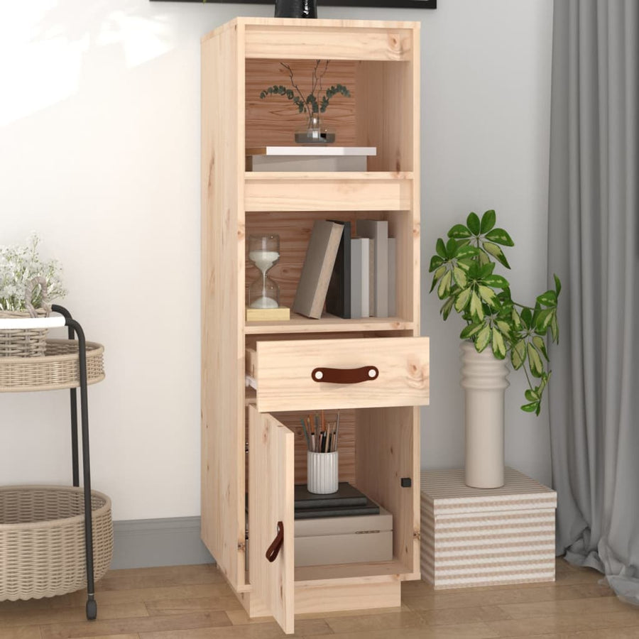 Hoge Kast 34X40X108,5 Cm Massief Grenenhout Naturel